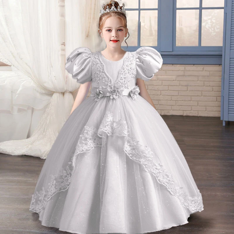 New Baby Dress Bubble Sleeves Lace Birthday Party Girl Princess Dress Wedding Dress Fashion Party Elegant Girl Dress Dress