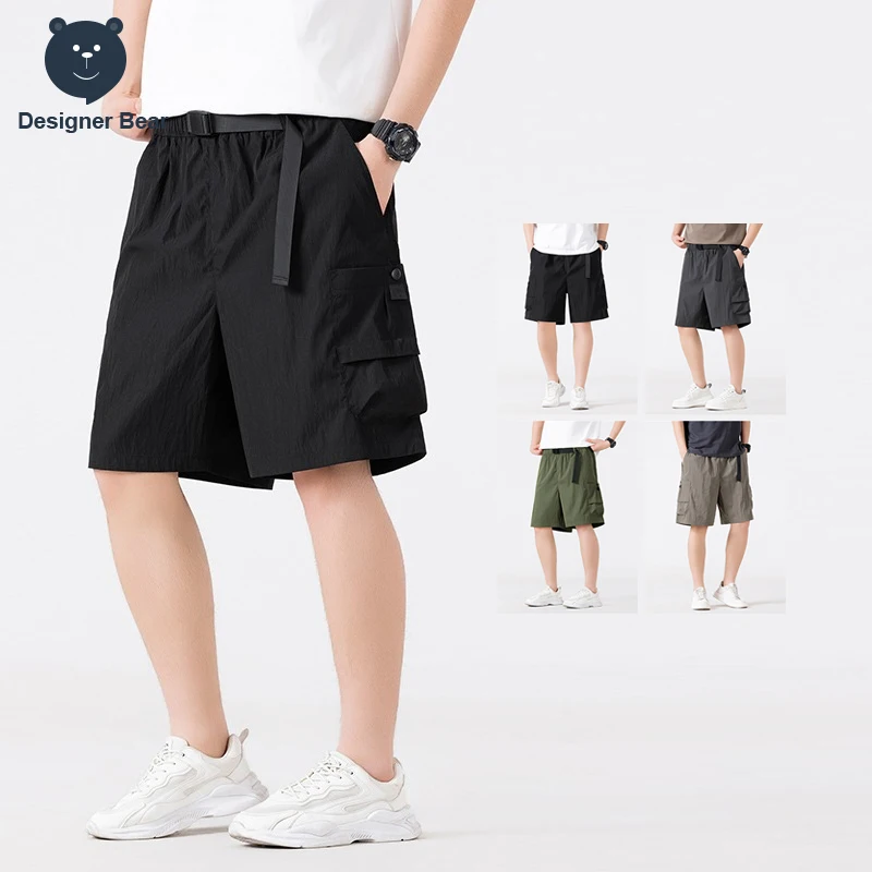Pantalones Cortos Cargo para Hombre, Verano 2026, Delgados, de Secado Rápido, con Múltiples Bolsillos, Ajustables en la Cintura, para Senderismo, Color Caqui, Estilo Bermuda