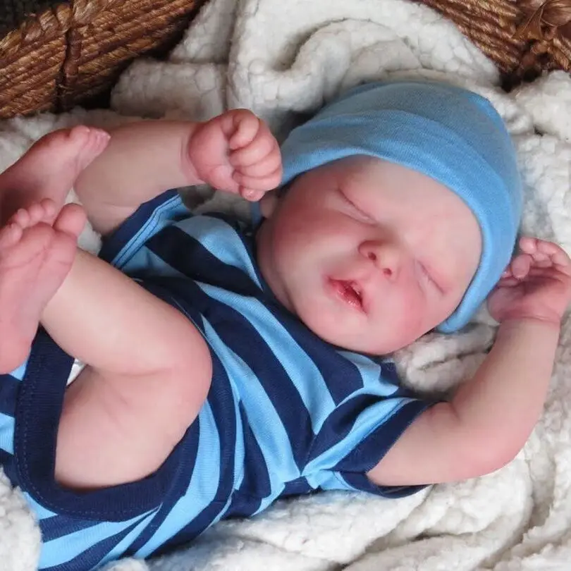 

46cm Lifelike Already Painted Reborn Dolls Darren 3D Skin Realistic Baby Newborn Alive Dolls Toy Figure Kids Girl Gift