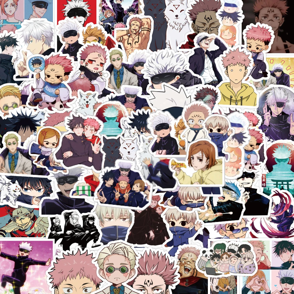 

10/30/60pcs Japan Anime Jujutsu Kaisen Cartoon Stickers DIY Suitcase Luggage Skateboard Waterproof Cool Manga Decals for Kid Toy