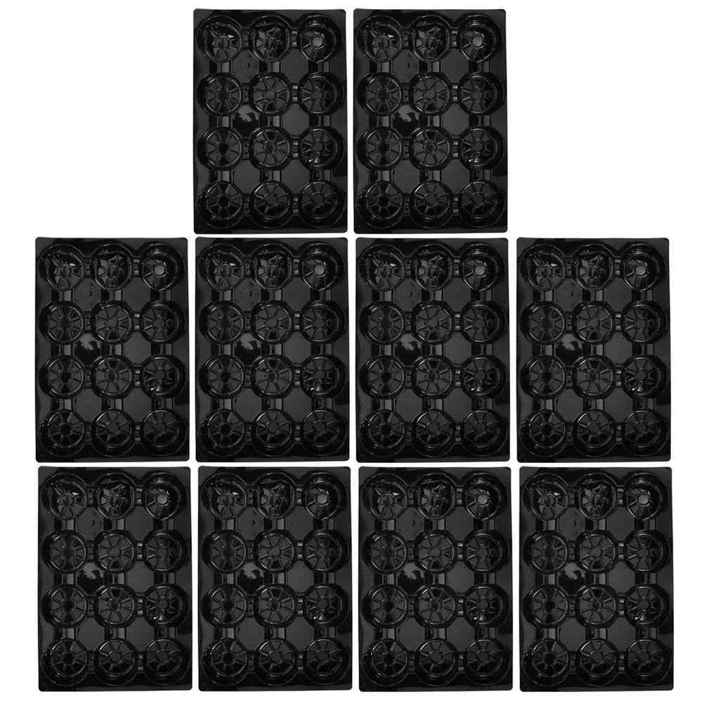 

10Pcs Fruit Display Tray Black Plastic Anti-Slip Segmented Compartment Fruit Holder Rack for Supermarket Grocery Display Shelf