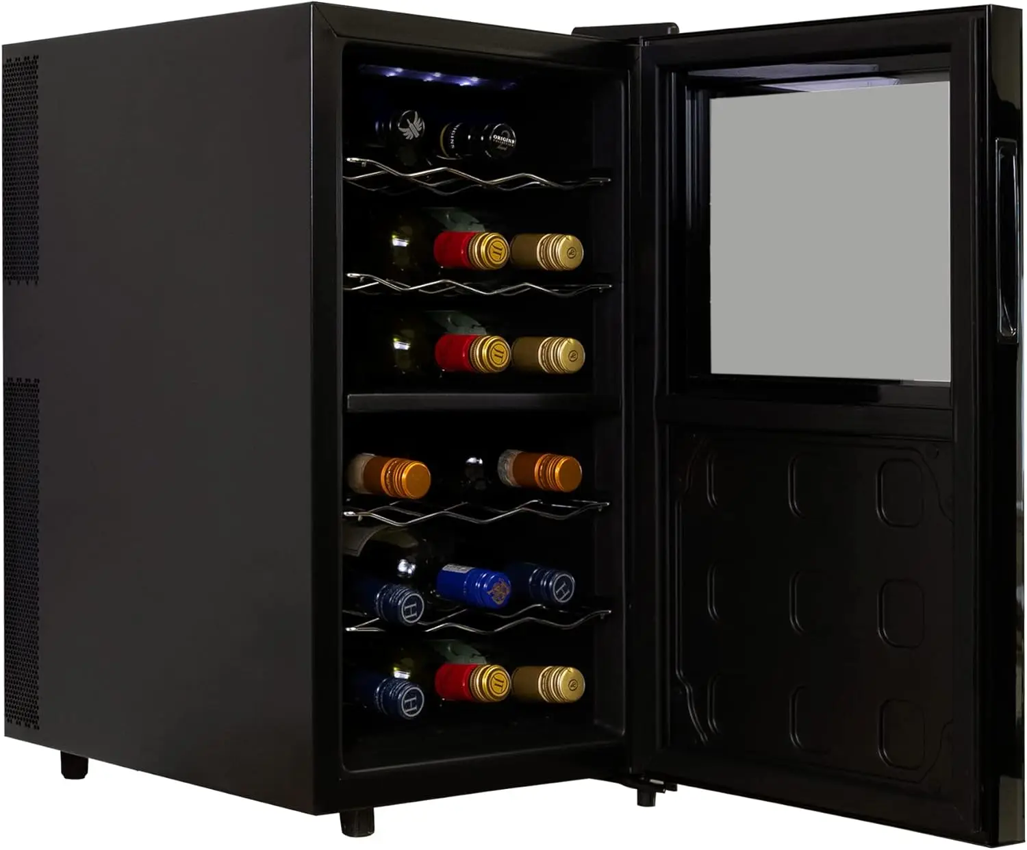 

Koolatron 18 Bottle Slim Dual Zone Wine Cooler, Black Thermoelectric Wine Fridge, 1.9 cu. Ft (53L) Freestanding Wine Cellar,