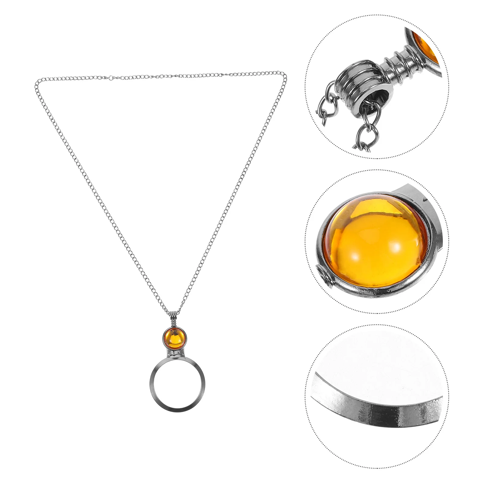 

8x Magnification Necklace Pendant Magnifier Vintage Reading Loupe for Books Newspapers Jewelry Accessory Craftsmanship