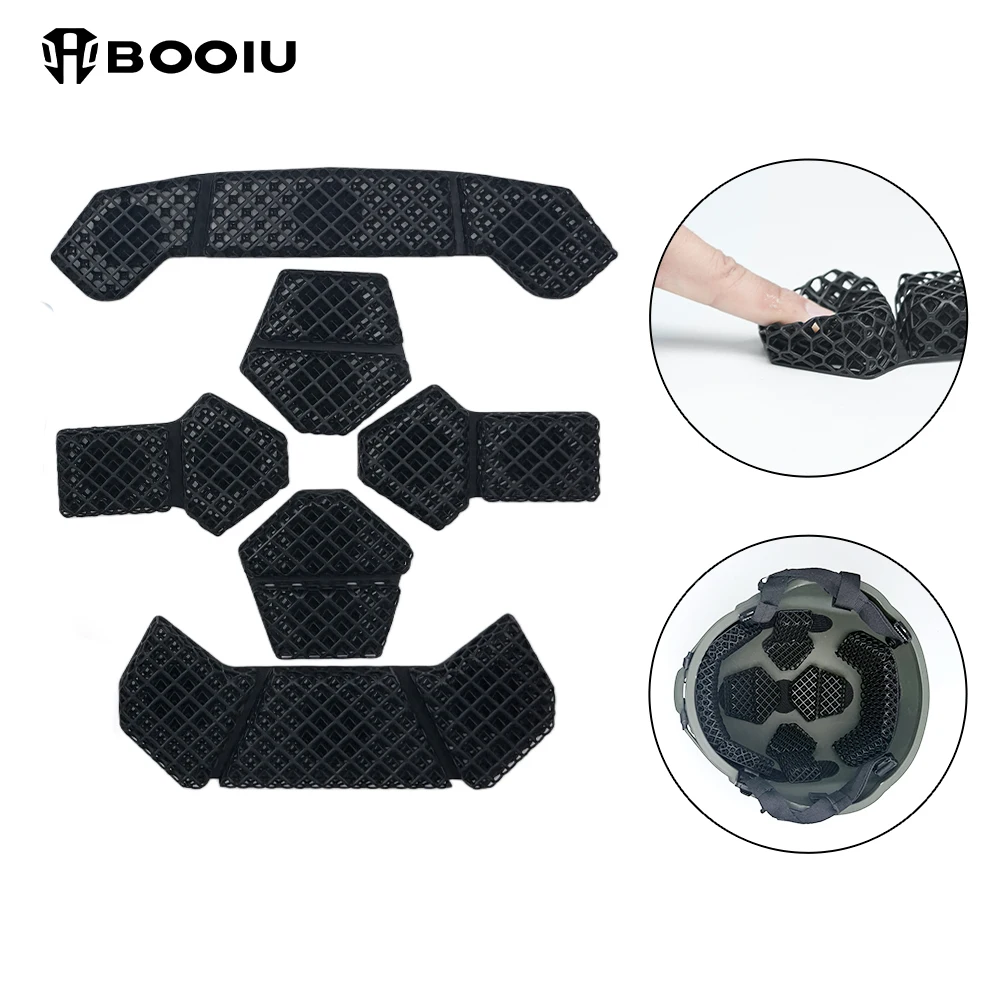 3D Lattice Helmet Padding Polymer Rubber Shock Absorbing Helmet Inner Cushion Pad for Tactical Helmet Modification 52-62cm Head