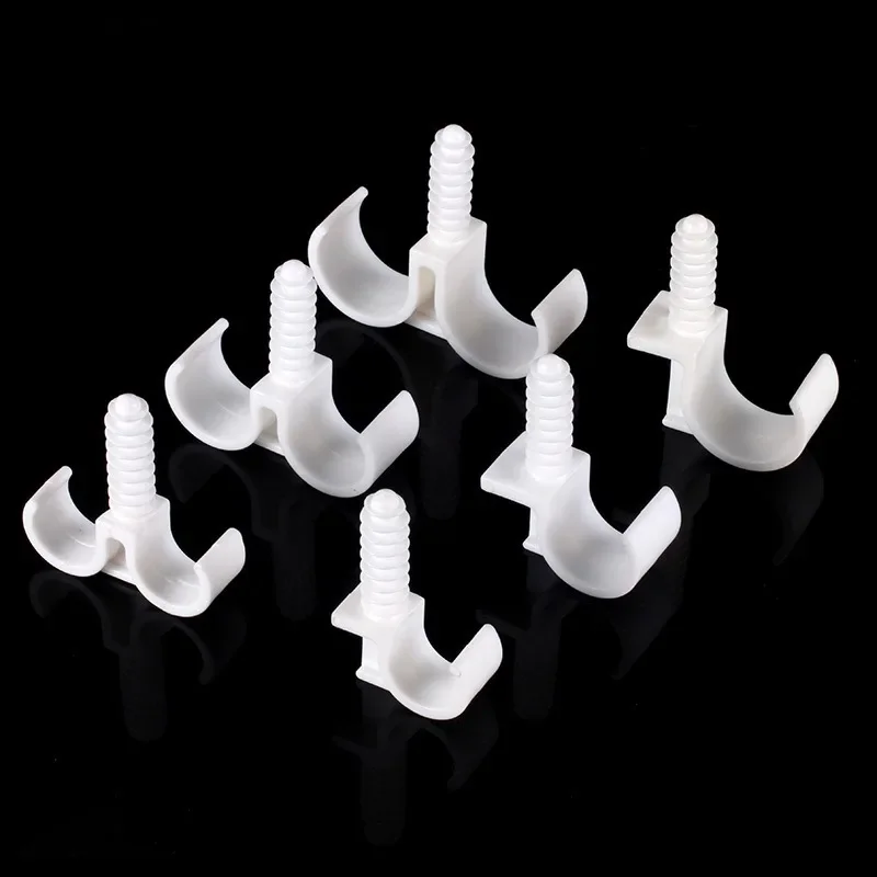 20 piezas 16/20mm tubo simple y doble cuerno de oveja hebilla en forma de U tornillo decoración de pared fijación piscina planta crecimiento familia