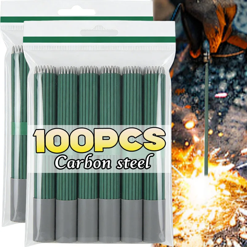 10-100 Stück Universelle Grüne Schweißstäbe Kohlenstoffstahl-Elektroden Lötdrähte Stäbe mit Niedrigem Schmelzpunkt Beschichtete Stäbe Reparaturwerkzeug