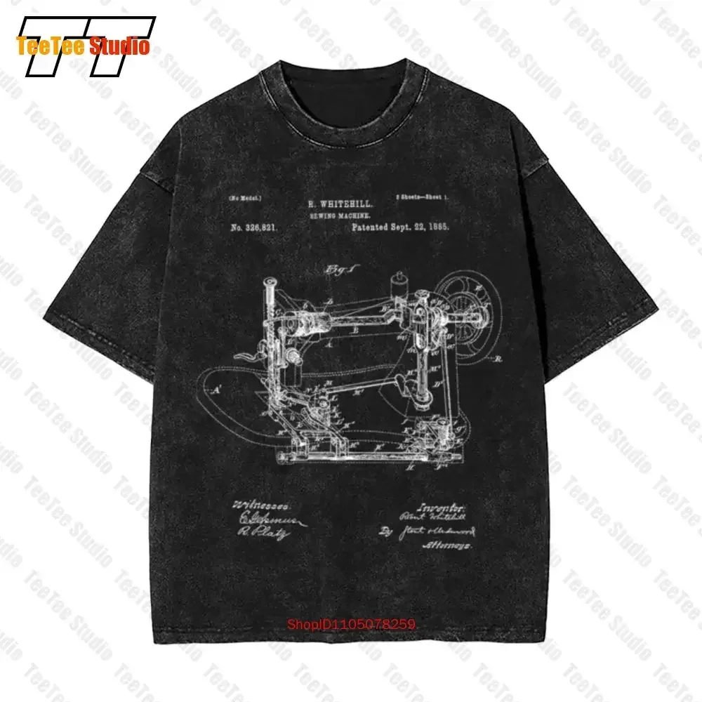 Sewing Machine Patent Sewing Patent Art Vintage Oversized T-Shirt P1OA