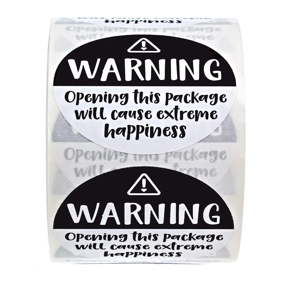 500 Buah/Gulungan Stiker Hari Thanksgiving Bundar Pembukaan Peringatan Paket Ini Akan Menyebabkan Stiker Alat Tulis Stiker Kebahagiaan Ekstrim