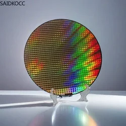 Technology Sense Decoration Silicon Wafer 12 8 6 Inch With Acrylic Holder Circuit Chip Birthday Present