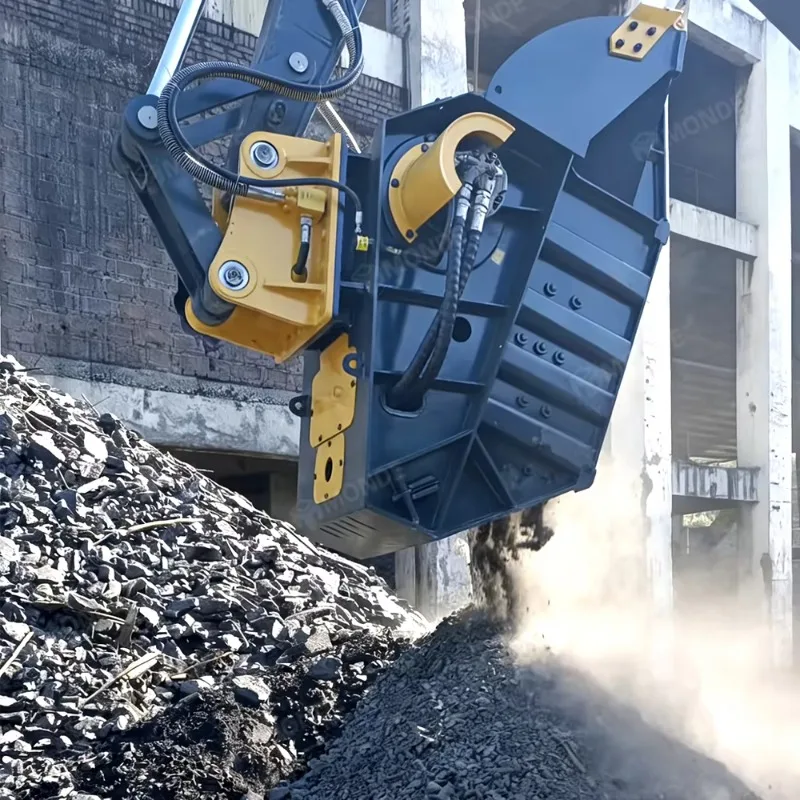 Hydraulic Jaw Crusher Bucket Q460 Steel Material Stone Concrete Crusher Bucket for 20 T Excavators for Mining Projects Custom