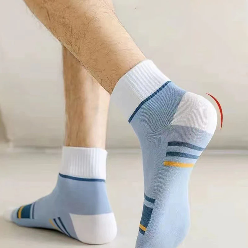 Plus Size Men's Cotton Shorts Striped Socks Casual Comfortable Breathable Funny Colored Fashion Mid Length Socks