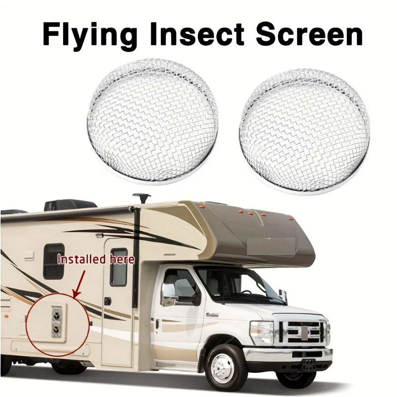 Flying Insect Screen Stainless Steel RV Furnace Vent Cover Mesh With Installation Tools For Camper Caravan Accessories