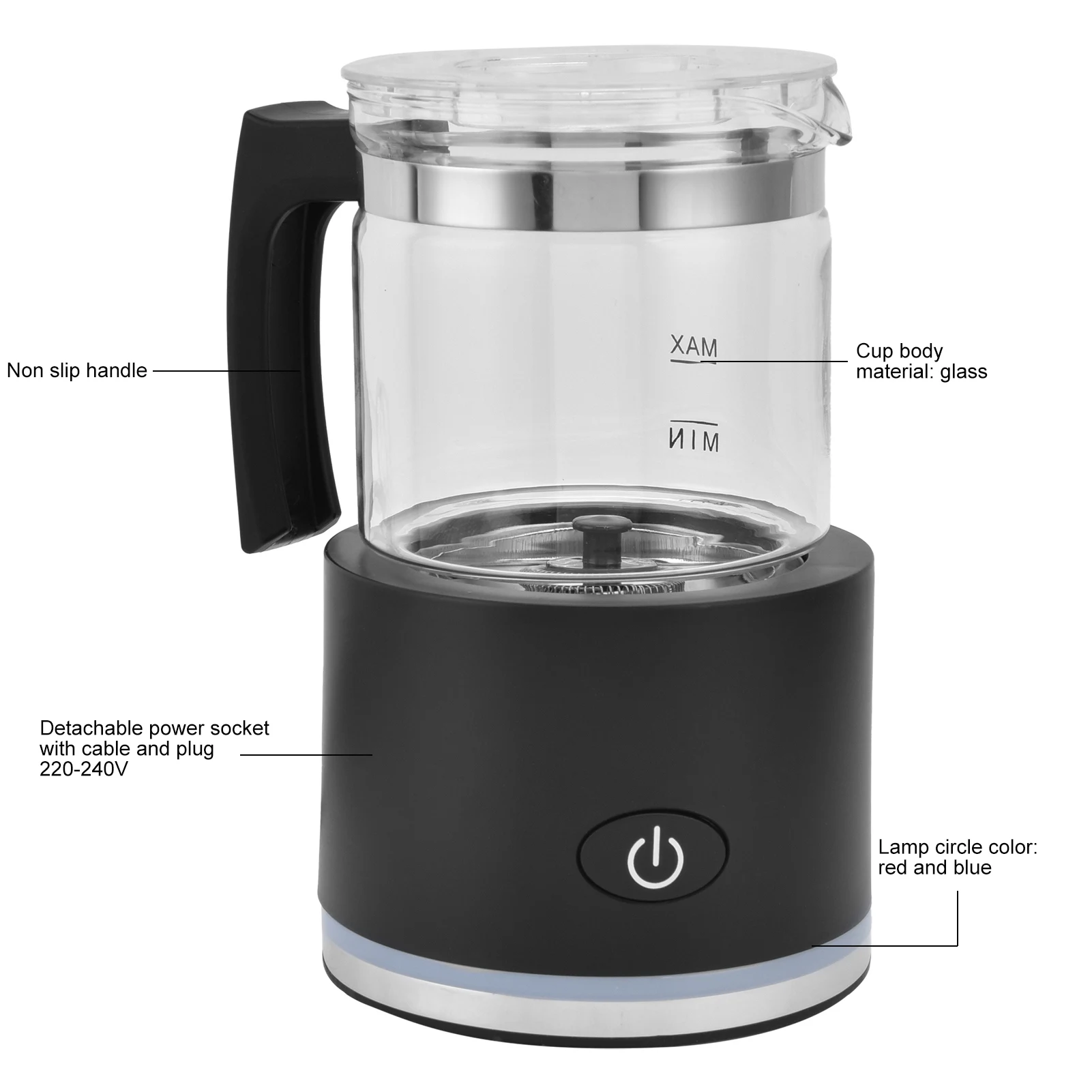 Espumador de leche automático tipo dividido vaporizador de leche frío caliente antiadherente para cafetería casera