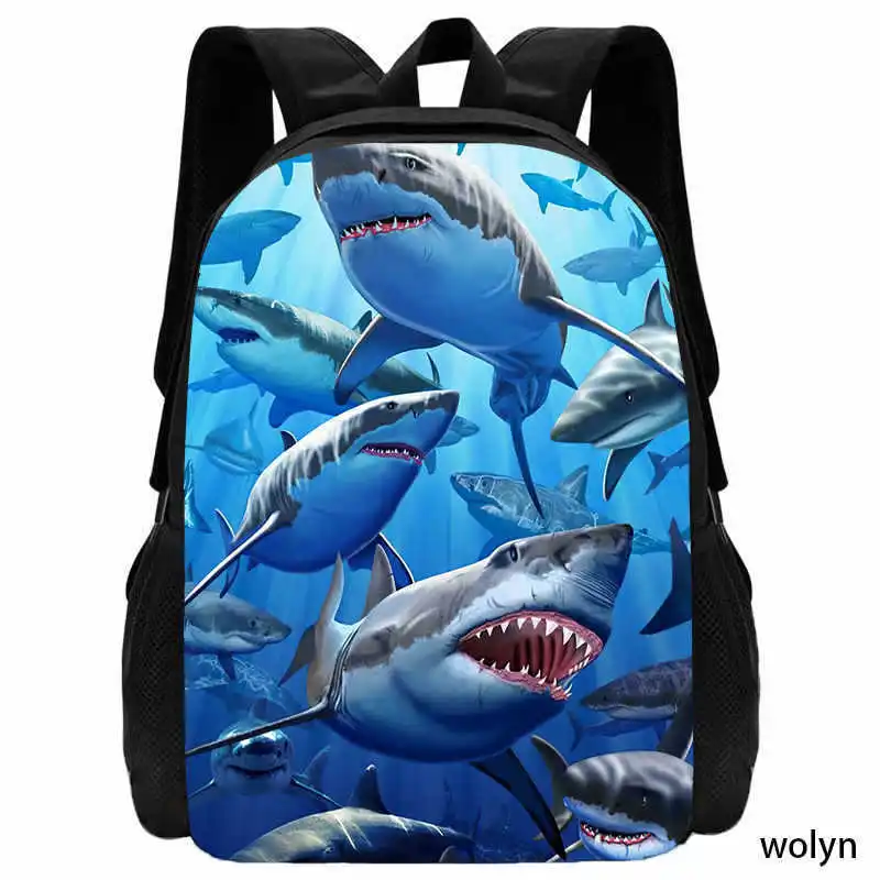 Shark Anime Backpack Cross Mirror Foreign Trade Student Backpack