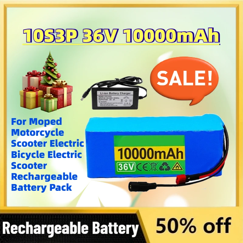 Hot Sale 10S3P 36V 10Ah Li-ion Battery for Moped Motorcycle Scooter Electric Bicycle Electric Scooter Rechargeable Battery Pack