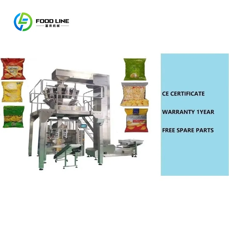 Customized Automatic Vertical 3 Side Seal Food Granule Seeds Nuts Dried Fruit Rice Sugar Fill 10 Head Weigher Scale Pack Machine