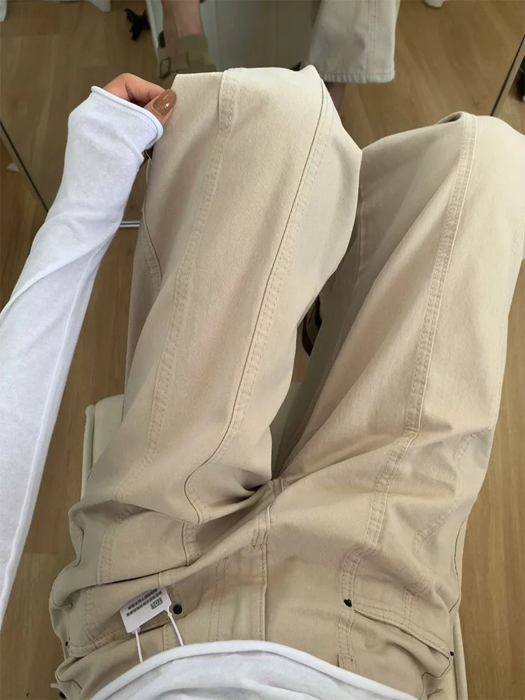 

High Waist Wide Leg Casual Jeans Women's Workwear Denim Pants Loose Fit Straight Cut Autumn Faion plus Size ort plus Size