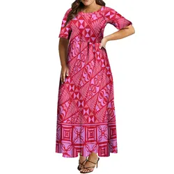 2023 Summer Women'S Mid-Sleeve Dress Hawaii Polynesian Maxi Dress Women Plus Size 8xl Free Shipping
