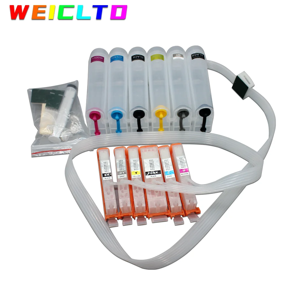 Sistema Ciss de PGI-150 CLI-151 de 6 colores con Chip de reinicio automático para impresora Canon MG5610 MG6310 MG6610 MG7110 MG7510 iP8710