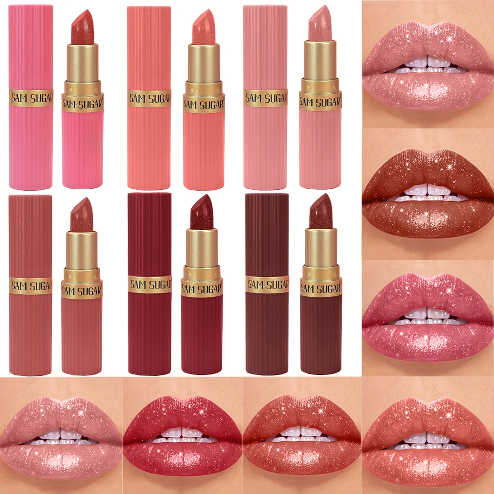 ملمع شفاه لؤلؤي لامع، بريق يدوم طويلاً، مرطب، مقاوم للماء، مكياج شفاه طبيعي