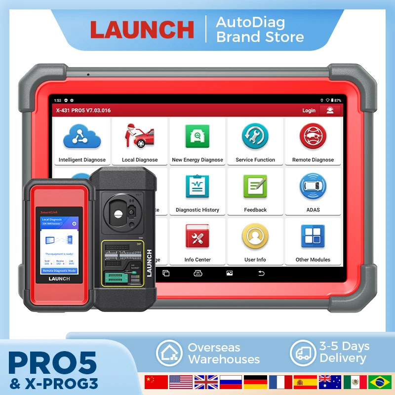 LAUNCH X431 Key Programming Tool X431 Pro5 Smartlink & X-PROG3 Car Diagnostic Tool All Key Lost IMMO Immobilizer Scanner