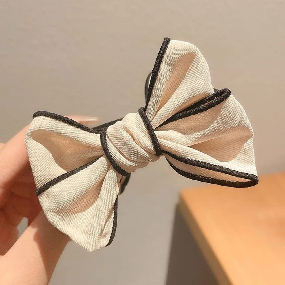 Women Hair Claw Big Bow-knot Hair Decoration Princess Style Hair Gripper Satin Barrette Hairpins Headdress