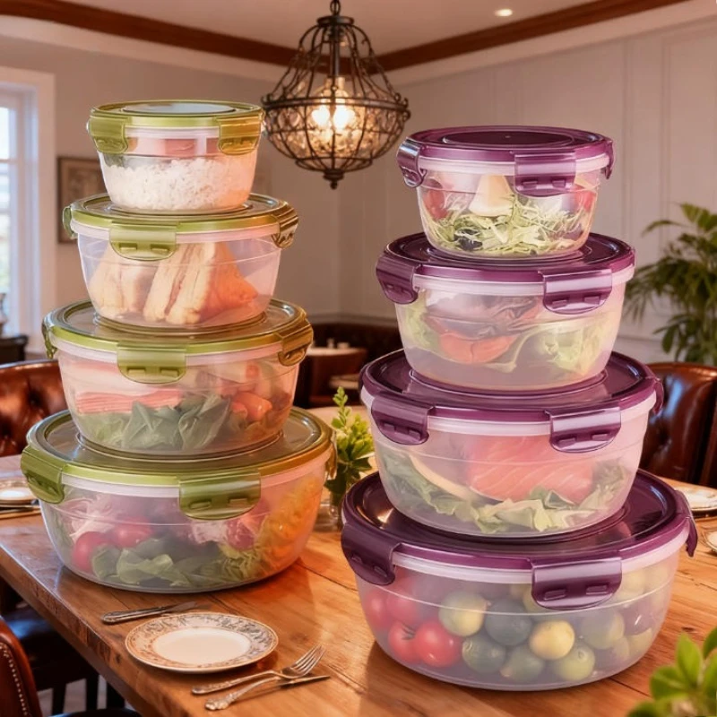 8-Piece Stackable Food Storage Containers Set BPA-Free Leakproof Airtight for Snacks Fruits Vegetables Meat( 4 Boxes+4 Lids)