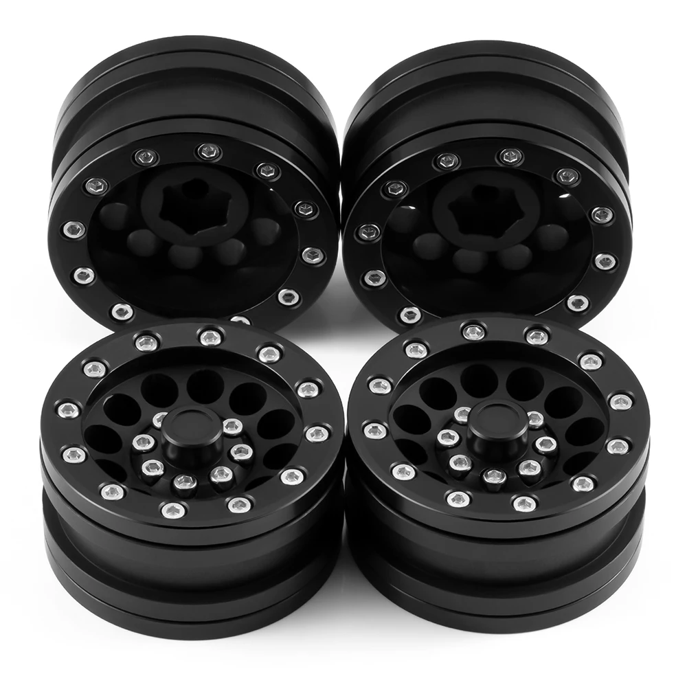 YEAHRUN 4 Stuks Metalen 1.9Inch Beadlock Velg Hub voor 1/10 Axiale SCX10 TRX4 TRX6 D90 D110 RC Rock Crawlers auto's