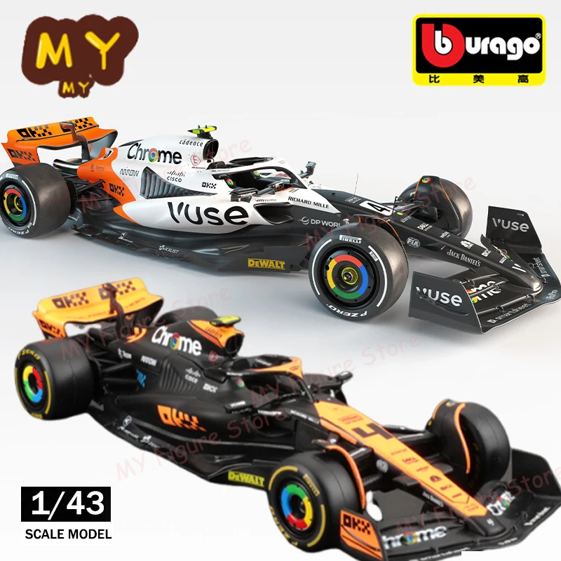 New Bburago 1:43 MCL60 Monaco MCL60 Singapore Grand Prix Mclaren Alloy Miniature Diecast Model 4# Lando Norris F1 Car Model