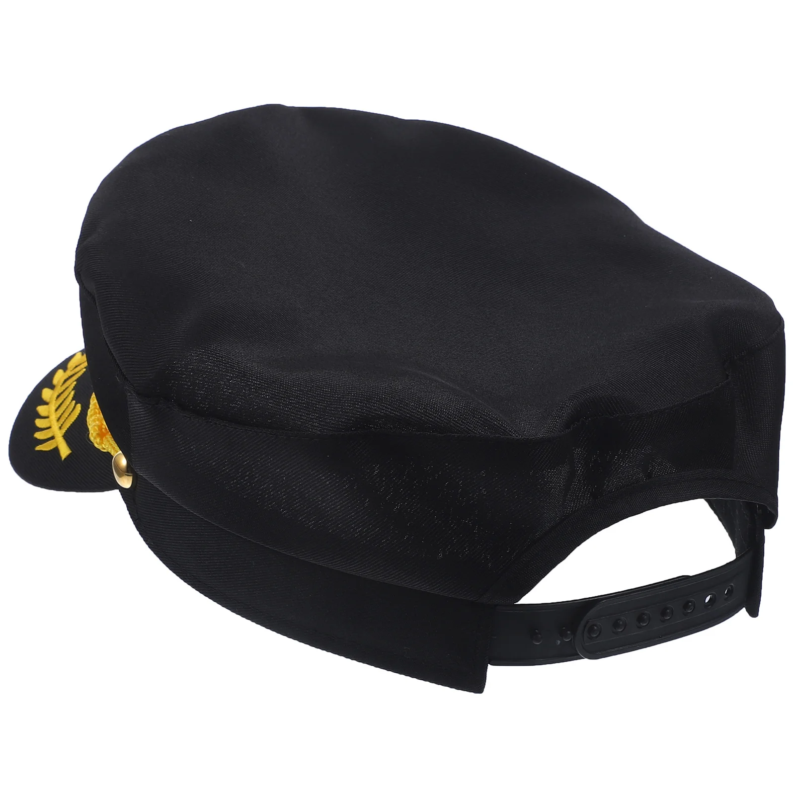 

1pc Navy Captain Hat Embroidered Adult Ship Sailor Costume Cap Black Lightweight Durable Wearable Cosplay Party Gift Accessory