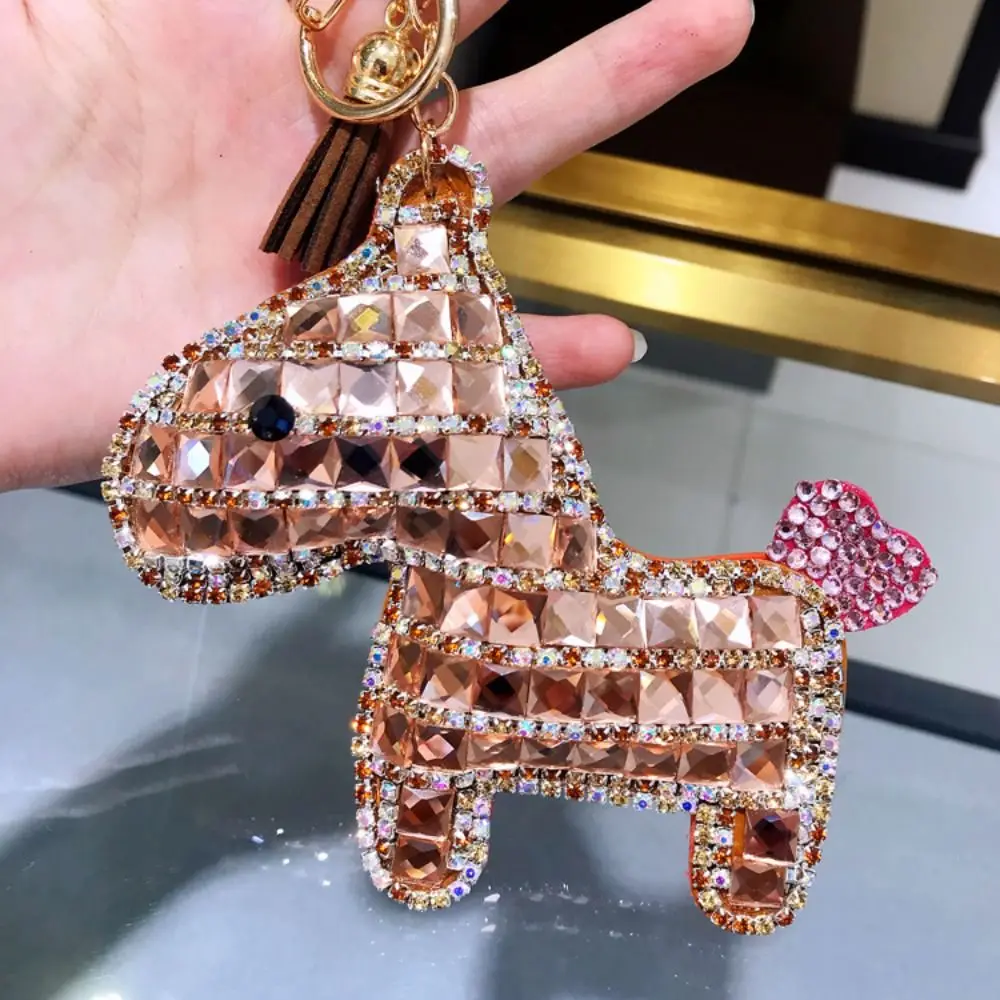 Colorful South Korea Bore Pony Keychain Fashionable Creative Car Key Ring Cartoon Cute Bag Pendant Student