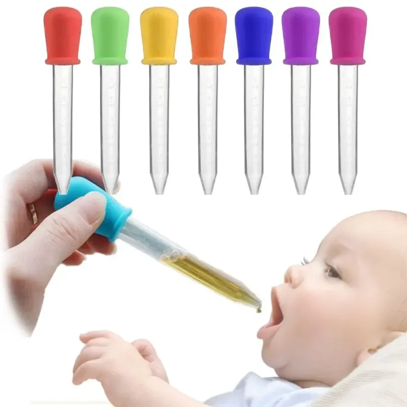 5ml Baby Medicine Feeder Newborn Soft Silicone Liquid Food Dropper Baby Feeding Dropper Spoon Burette Infant Utensils