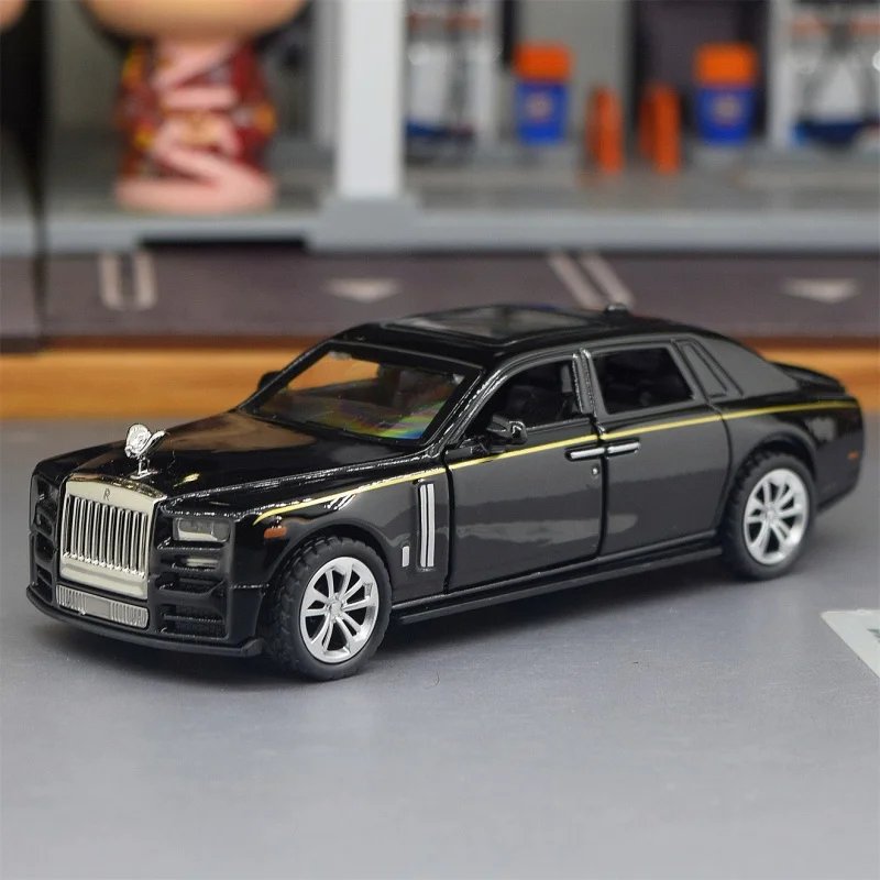 1:36 Rolls-Royce Phantom sedan Symulacja odlewu ze stopu metali Model samochodu Dźwięk Światło Kolekcja dla dzieci Zabawki Prezenty