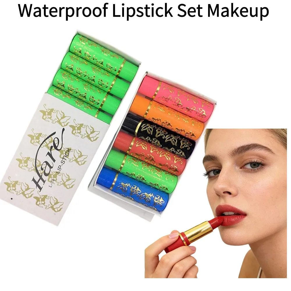 Wasserfestes Lippenstift-Set, Make-up, Matt, Samtig, Feuchtigkeitsspendend, Modischer Stil, Langanhaltende Farbe, Lippenstift, Kosmetik, Farbwechselnd, Nicht fettig