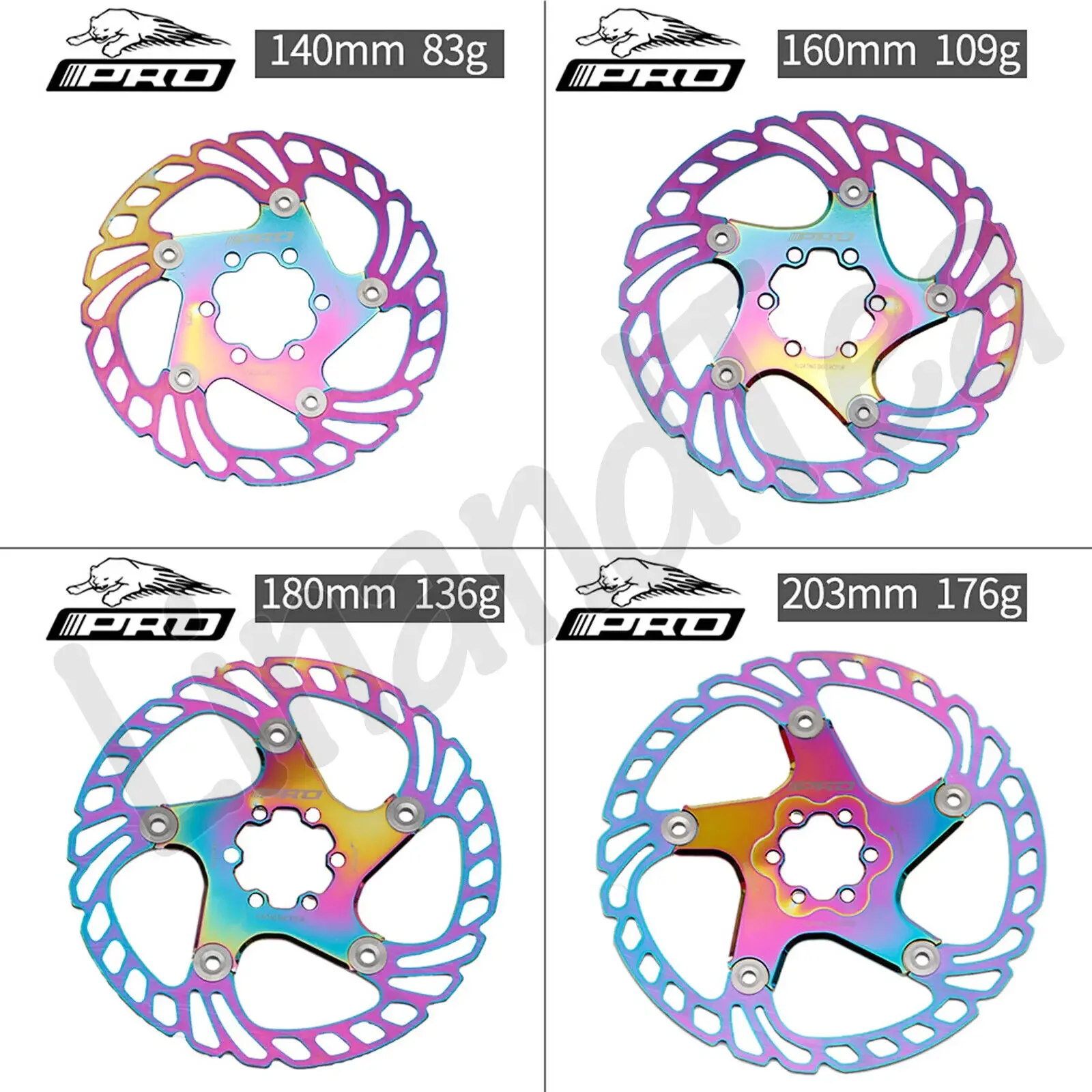 IIIPRO Hydarulic Disc Brake Rotors Colorful Floating Brake Disc 140/160/180/203mm MTB Disc Brake Rotor Road Mountain Bike Parts