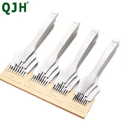 2.7/3.0/3.38/3.85mm Leather Craft Oblique Flat Diamond Pricking Iron Set - 2/5/9 Prongs Diamond Chisles Handmade Craft Supplies