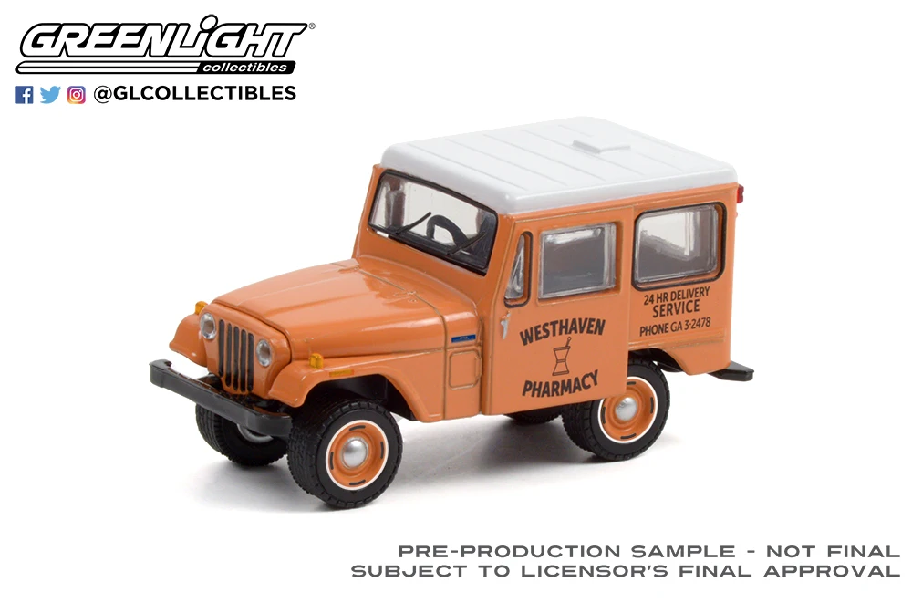 

GreenLight 1:64 1974 Jeep DJ-5 Westhaven Jeep alloy model small toy gift wall pendant