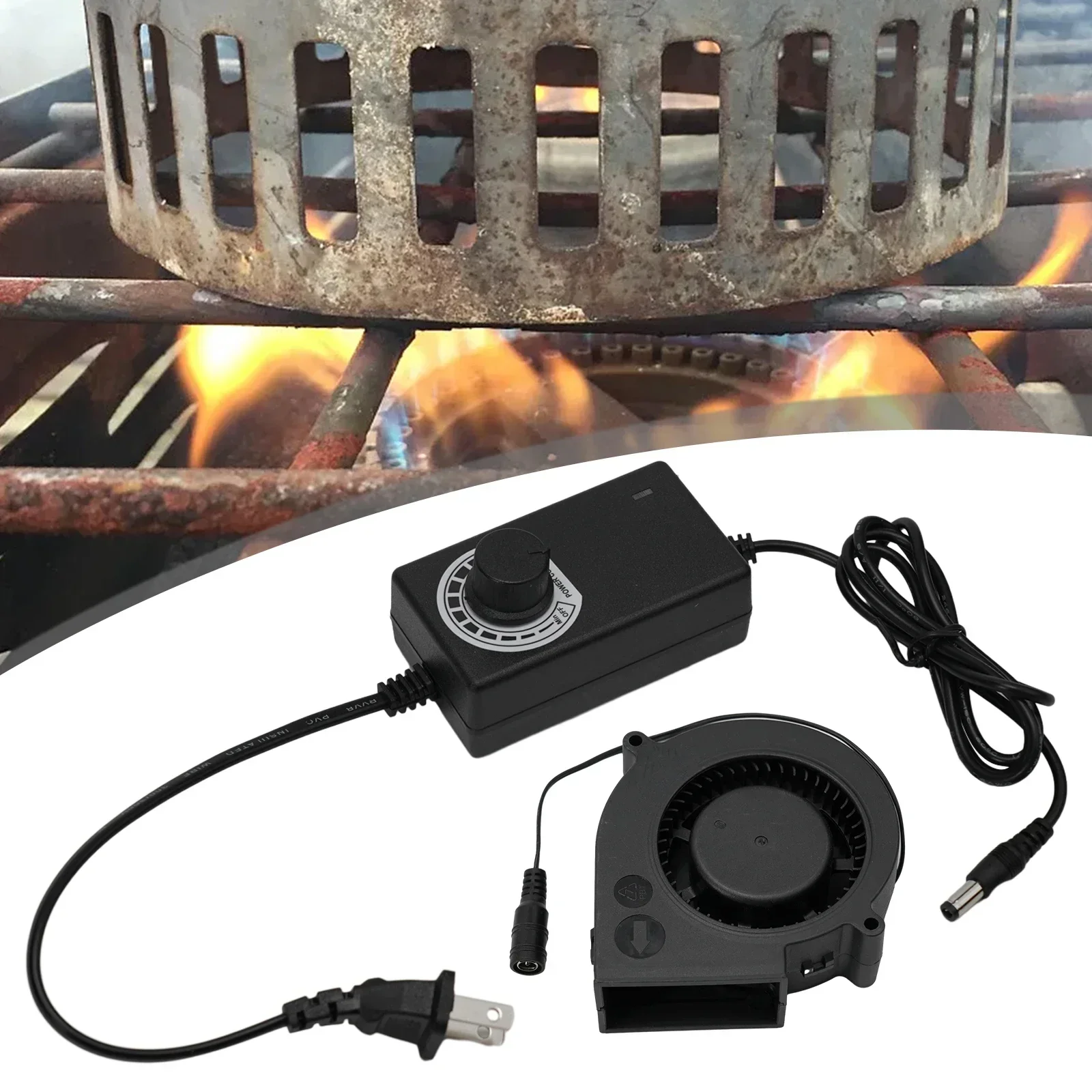 

Functional Home Blower Turbo Fan Firewood High Compact Convenient DC Double Ball Manual Portable Replacing 12V