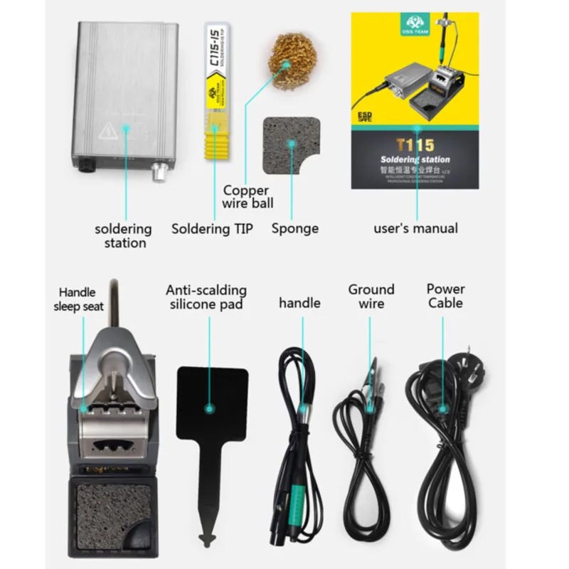 OSS T115 Soldering Station Micro NANO Electric Solder Iron for Soldering /Solder Wire /working /Phone Repair Solder Flux Welding