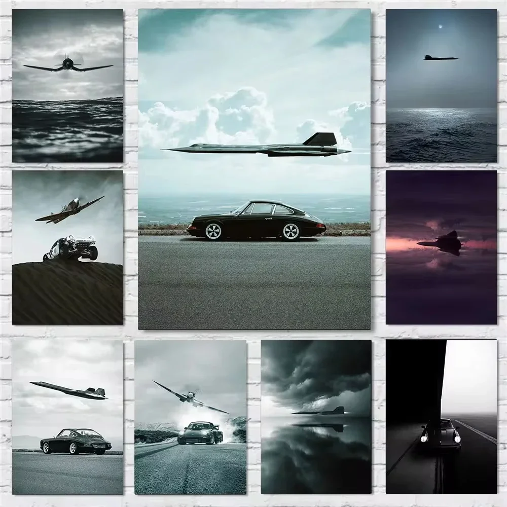 

Черный Плакат Blackbirds с изображением спортивного автомобиля истребителя, Картина на холсте, Hd Современные настенные картины, домашний декор для гостиной, спальни