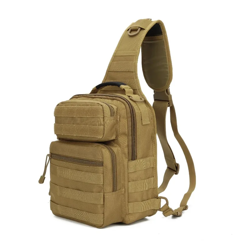 Motorcycle Sling Bag MOLLE Tactical Shoulder Backpack Multi Pocket Chest Pack Adjustable Strap for Men Riding Camping Hiking