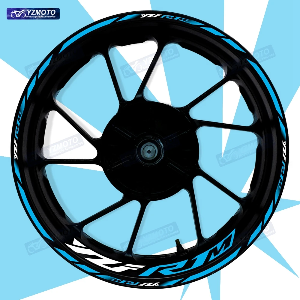 

Для мотоцикла YZF R1M 17-дюймовая передняя и задняя ступица колеса, гоночная наклейка, водостойкая светоотражающая модифицированная декоративная наклейка на обод