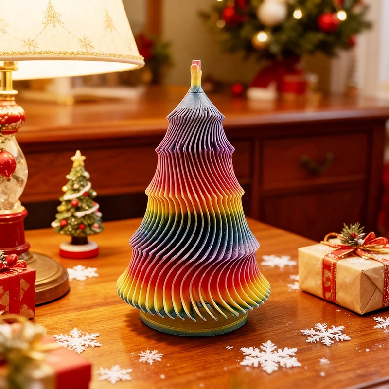 Decompression Rotating Ripple Star Top Christmas Tree Toys 3d Printed Rotatable Decompression Toy For Kids Adults