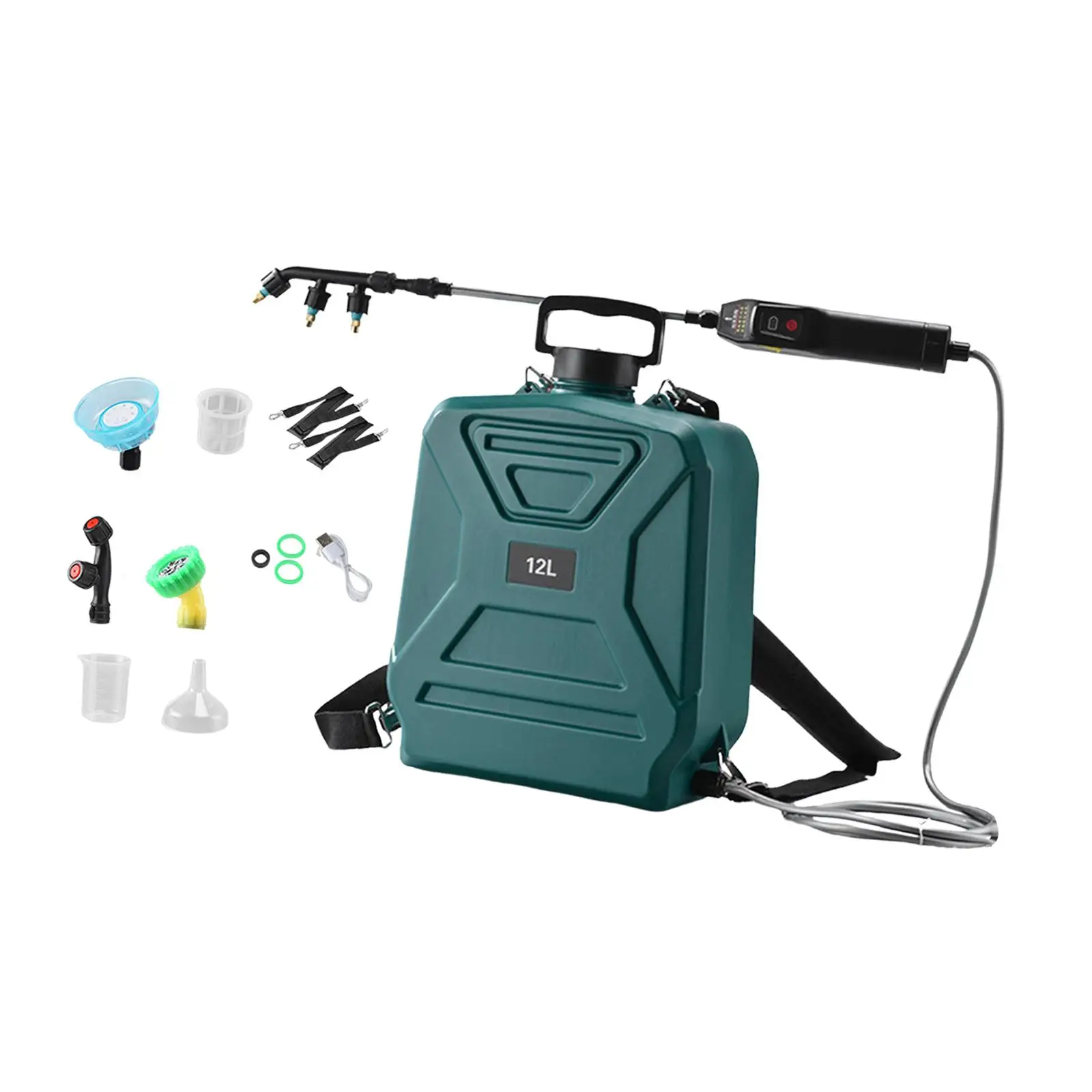 Garden Electric Sprayer Water Sprayer 12L Power Display Large Capacity Multipurpose Retractable Wand for Spraying Plants