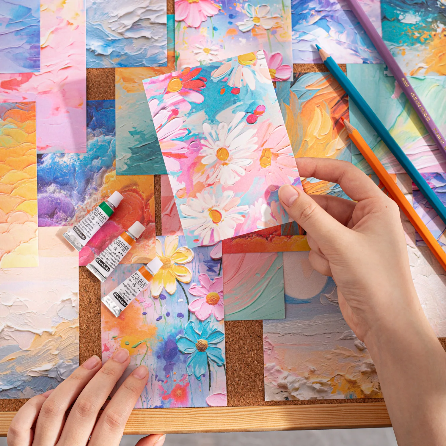 10pcs/lot Kawaii Scrapbook Stickers Colors in oil paintings Scrapbooking Supplies diary Planner Decorative  Stationery Sticker
