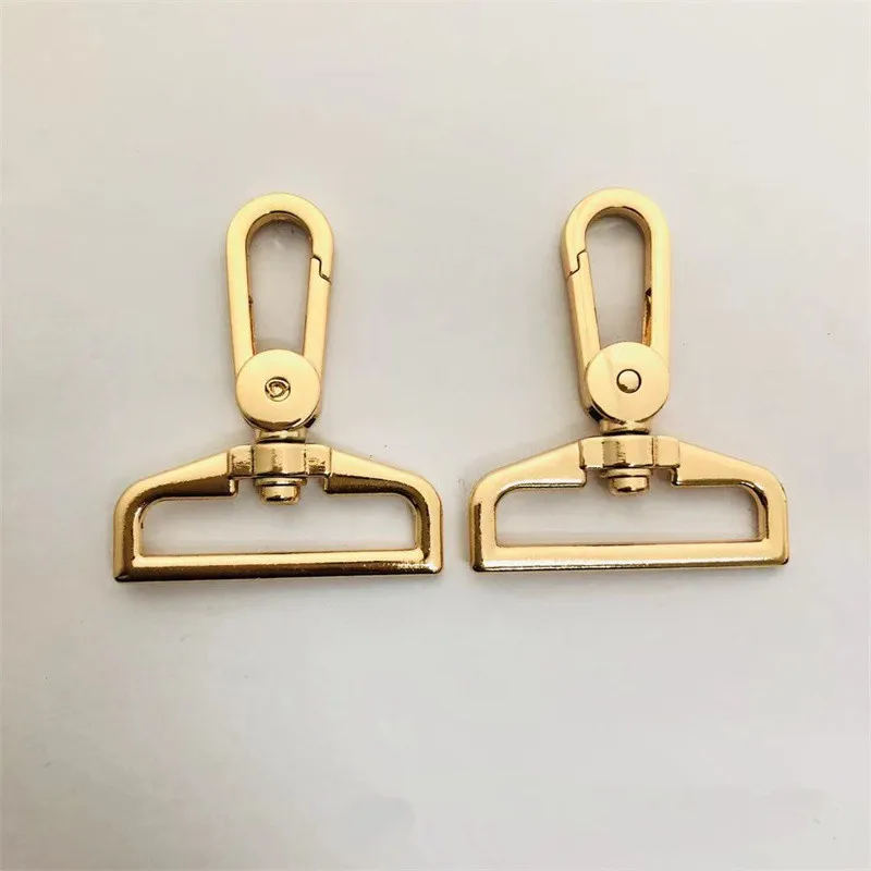 2pcs Metal 38mm D Ring Swivel Eye Snap Hook Trigger Clasps Clips for Leather Craft Bag Strap Belt Webbing Keychain Large Size