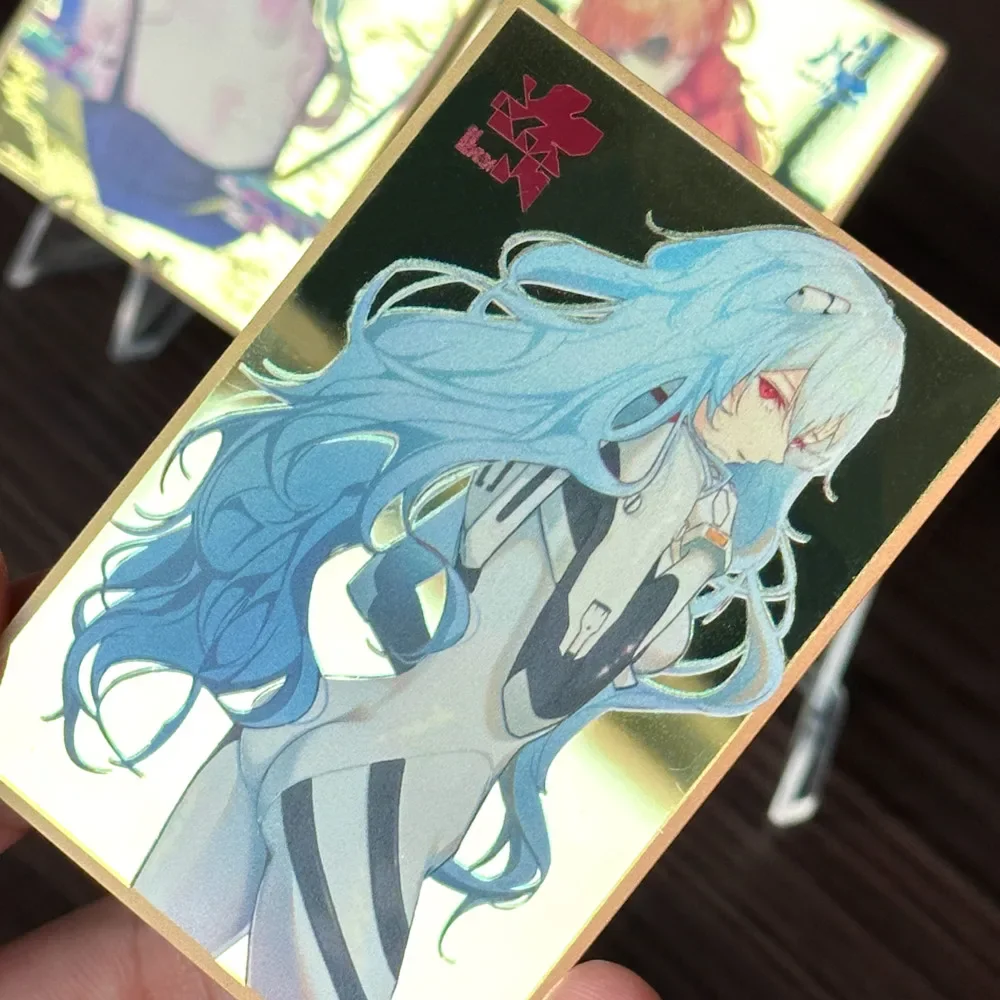 NEON GENESIS EVANGELION Ayanami ReiCyberpunk Animation Peripheral Rare Collection Limited Bright Gold Double Mirror Metal Card