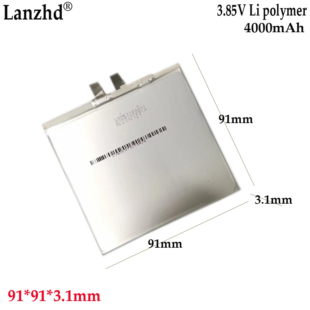 NEW 3.85V Li Polymer lithium battery For tablet battery laptop 4000mAh Notebook battery 319191  91*91*3mm