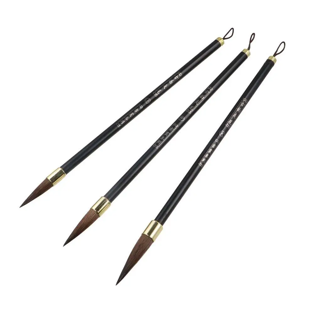 

Traditional Oil Watercolor Chinese Calligraphy Brush Wolf Hair Oil Painting Scriptures Writing Brush Wood Art Paint Brush Class