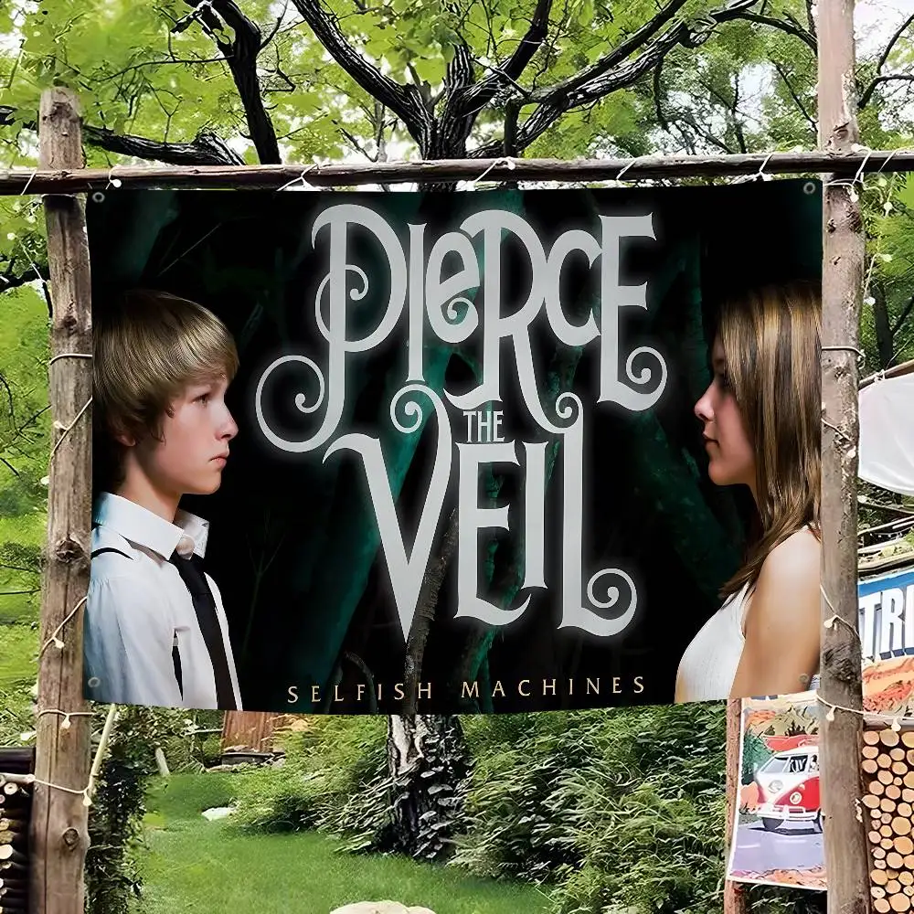 Classic Band P-Pierce The V-Veil DIY Flag For Family Group Photo Living Room Home Dorm Decor Wall Art Decor Banner